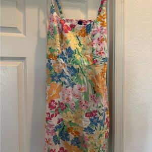 NWT OLD NAVY Womens Pastel Floral Mini Dress Size SMALL Linen Blend cami Sundres
